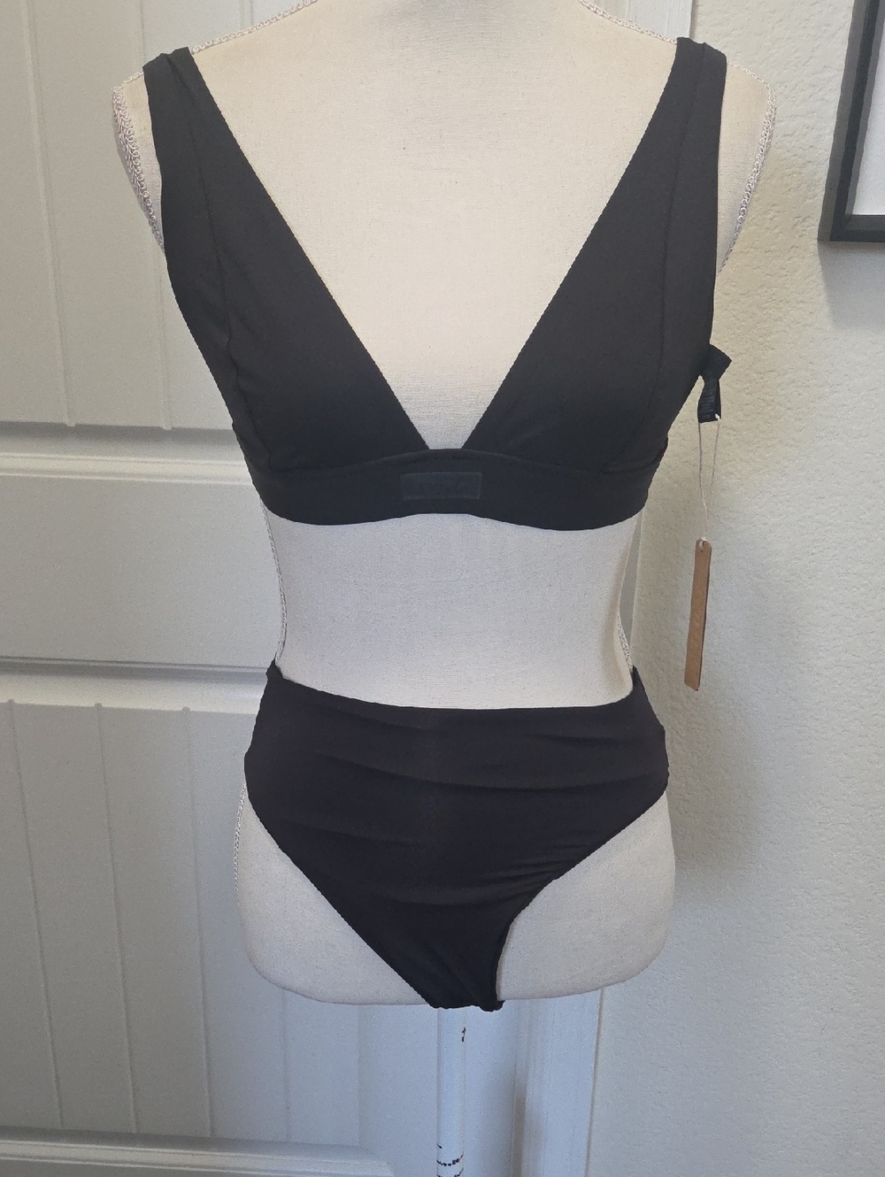 Skims Black V-Neck Bikini Set